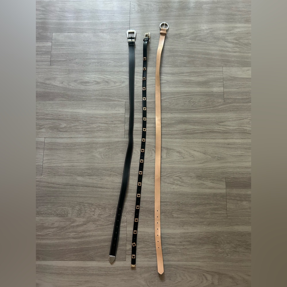 Black and Tan Belts with Square Studs